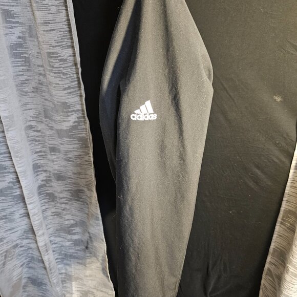 Adidas ClimaProof Windbreaker Jacket Pullover Mens Size L Black Zip Up Pockets - Picture 4 of 5